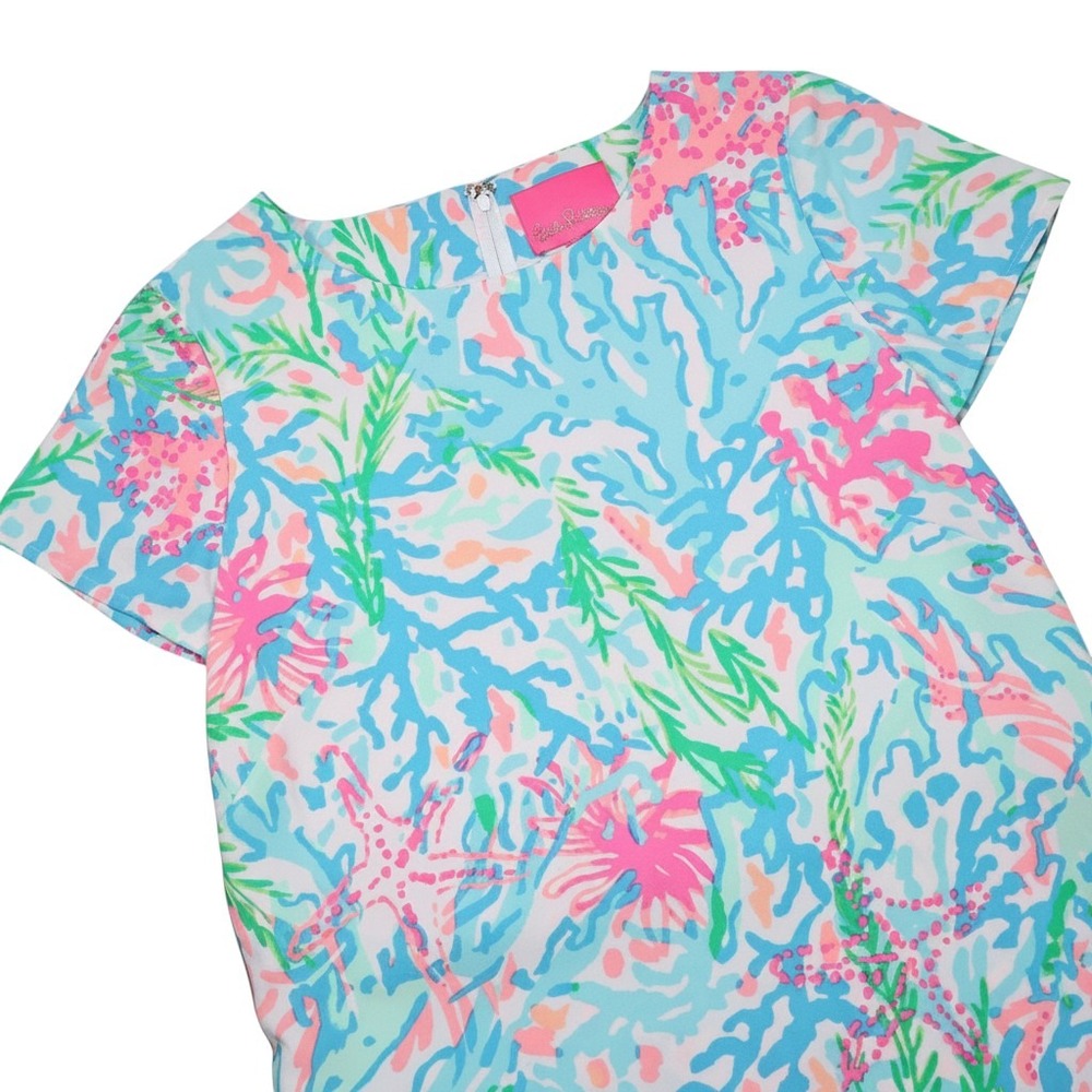 LILLY PULITZER Women's Size 6 Coral Bay Print Blanca Stretch Resortwear Romper
